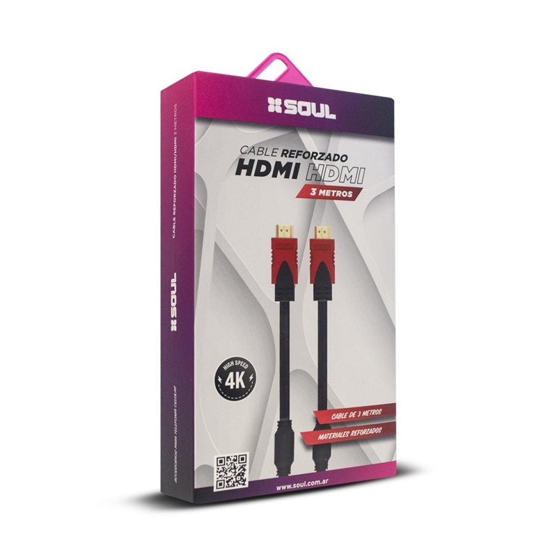 CABLE HDMI SOUL HIGH SPEED HDTV REFORZADO 3M