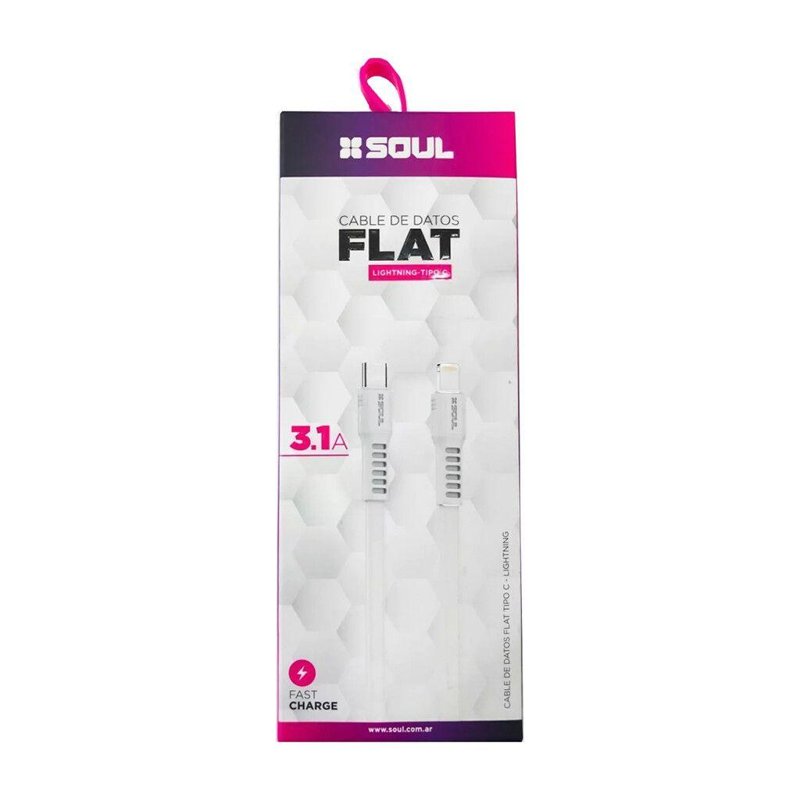 CABLE SOUL FLAT USB-C A USB-C 3.1A 1.2M