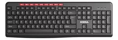 TECLADO SOUL OFFICE INALÁMBRICO MULTIMEDIA OKW100 NEGRO
