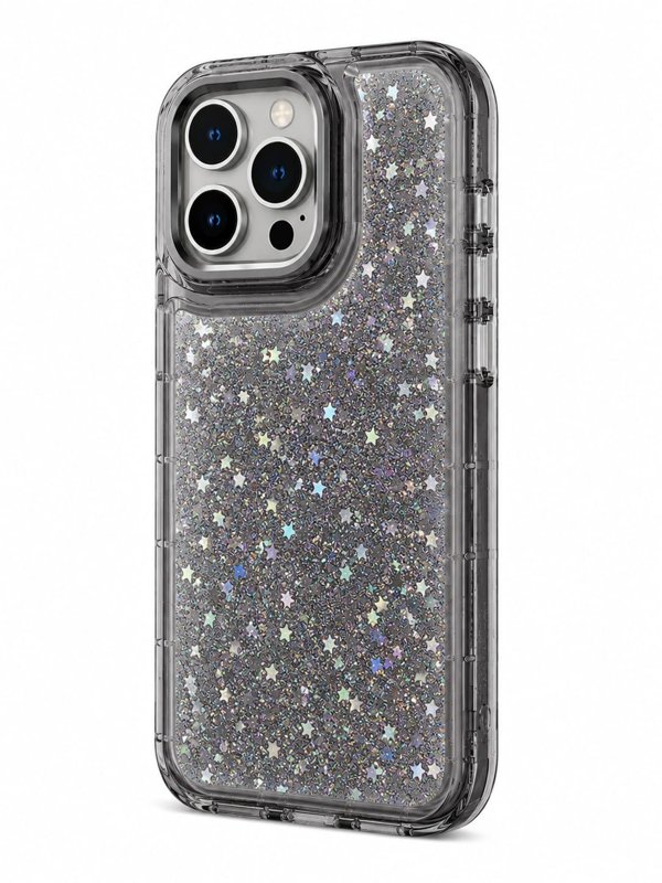 FUNDA SOUL CLEAR GLITTER SAM A34 NEGRO