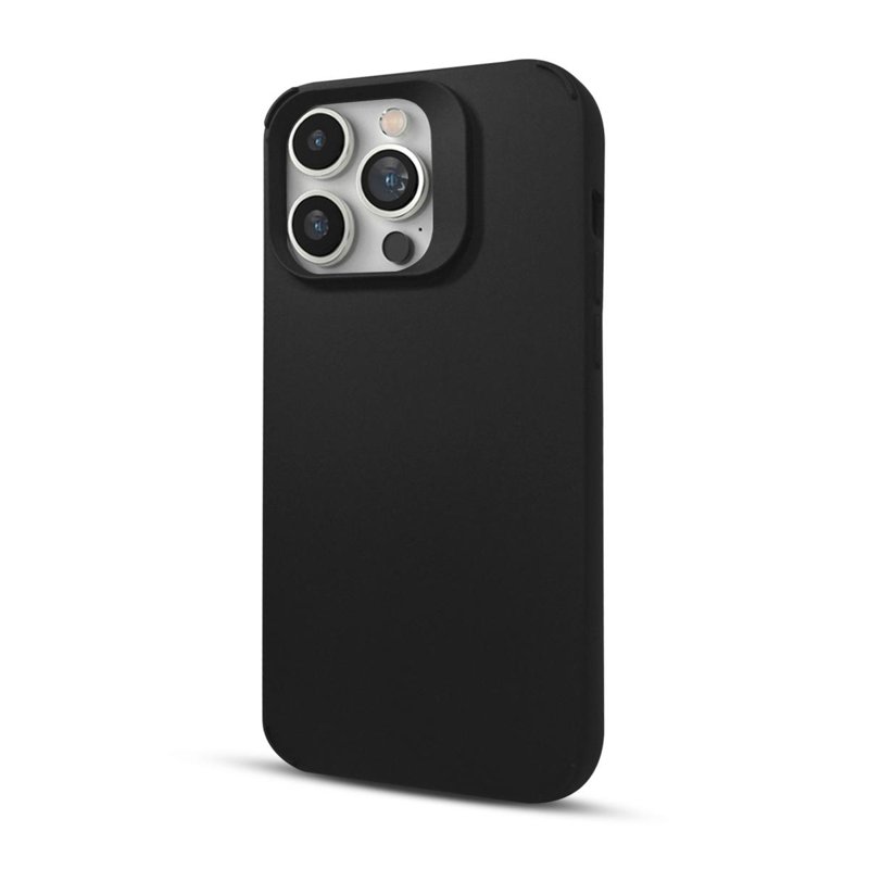 FUNDA SOUL SILICONE C/LENTE IPHONE 15 PRO MAX NEGRO
