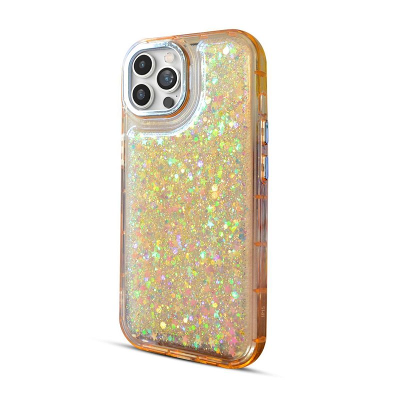 FUNDA SOUL CLEAR GLITTER IPH 15 PRO AMARILLO