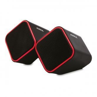 PARLANTE SOUL USB OP100 OFFICE NEGRO/ROJO