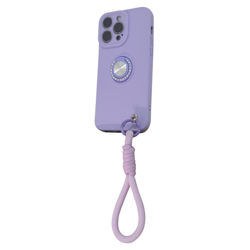 FUNDA SOUL SILICONE C/ANILLO Y CORREA IPH 15 PRO MAX VIOLE