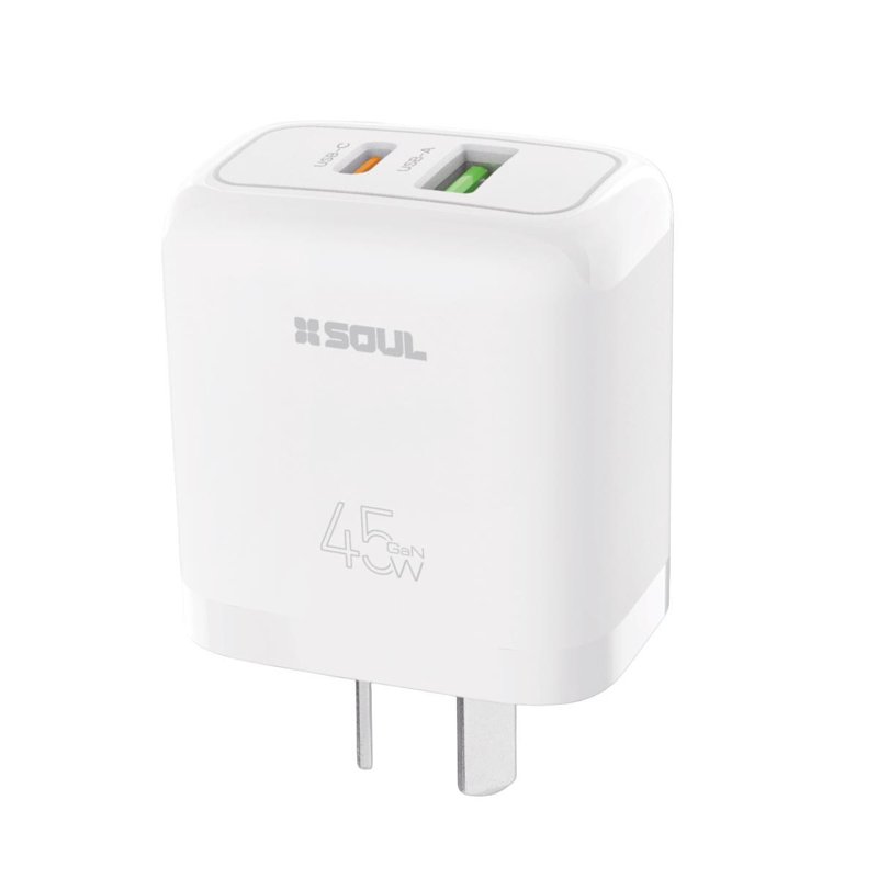 CARGADOR VIAJERO SOUL FAST PD + USB QC 45W GAN USB-C