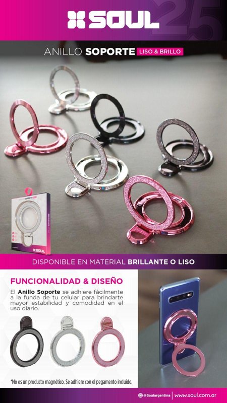 SOPORTE RING C/BRILLO ROSA