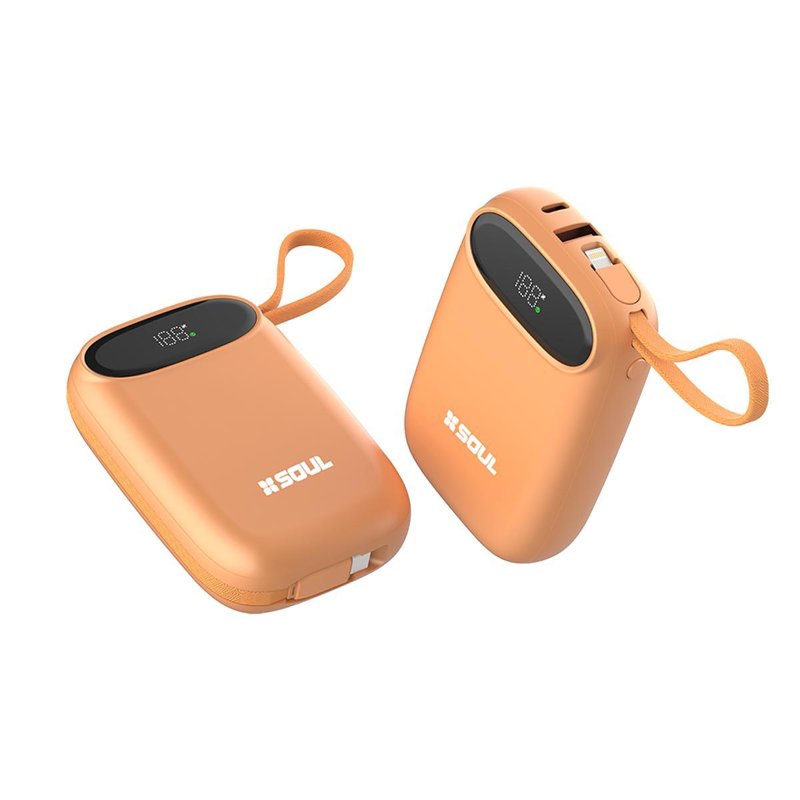 POWER BANK SOUL PRO100 C/DISPLAY 10.000MAH 22.5W QC NARANJA