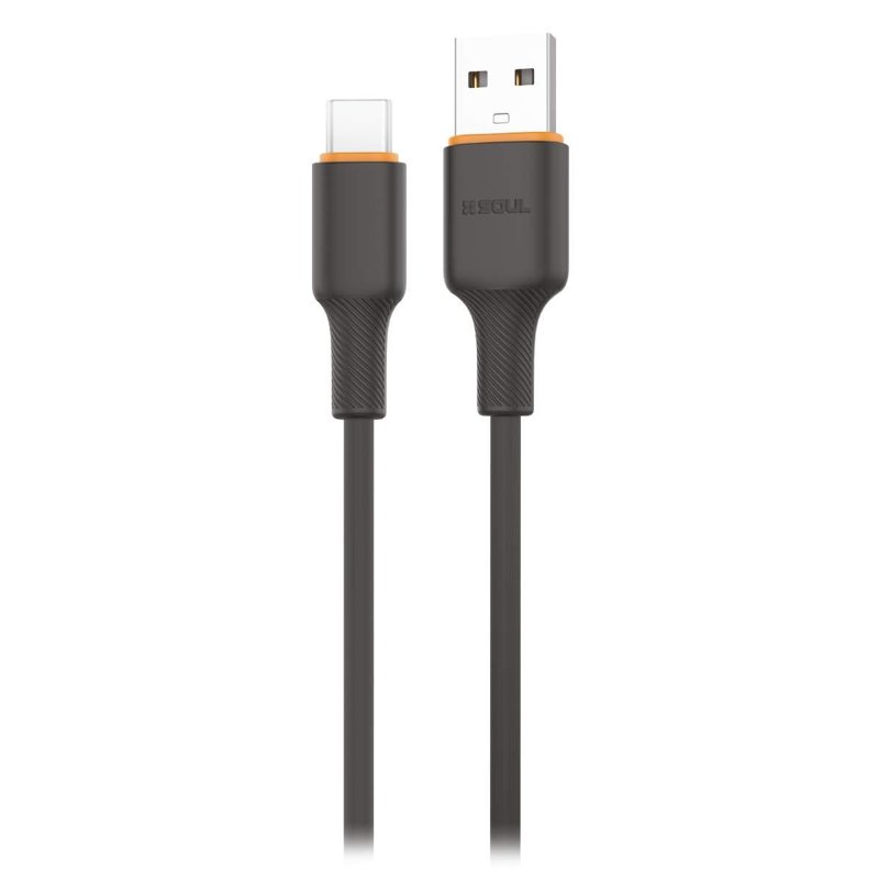 CABLE SOUL SILICONE USB A USB-C 3.1A 1.5M NEGRO