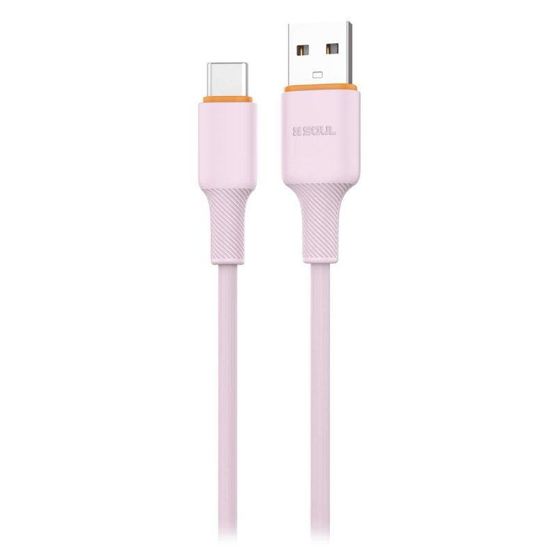 CABLE SOUL SILICONE USB A USB-C 3.1A 1.5M ROSA