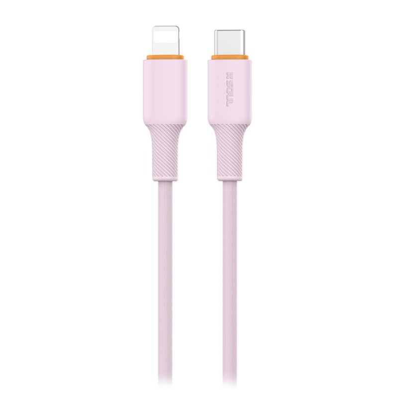 CABLE SOUL SILICONE USB-C A LIGHTNING 27W 1.5M ROSA