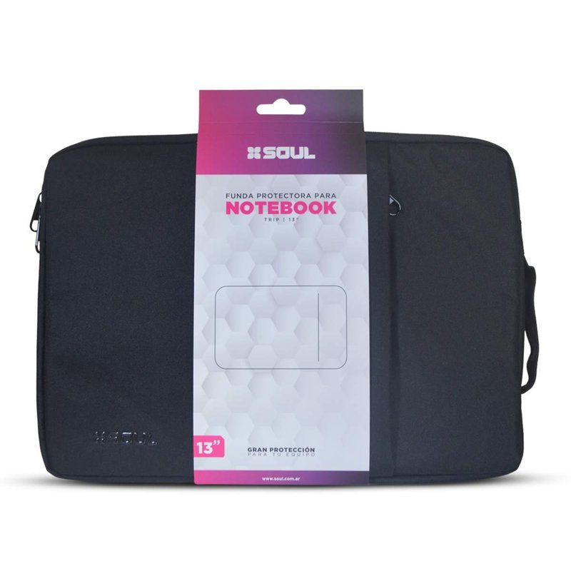 FUNDA NOTEBOOK SOUL 13.3" TRIP C/CIERRE+BOLSI NEGRO