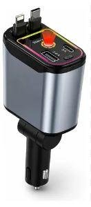 CARGADOR AUTO EZRA CR77 CARGA RAPIDA 4EN1 2USB+USB-C+LIG LUZ