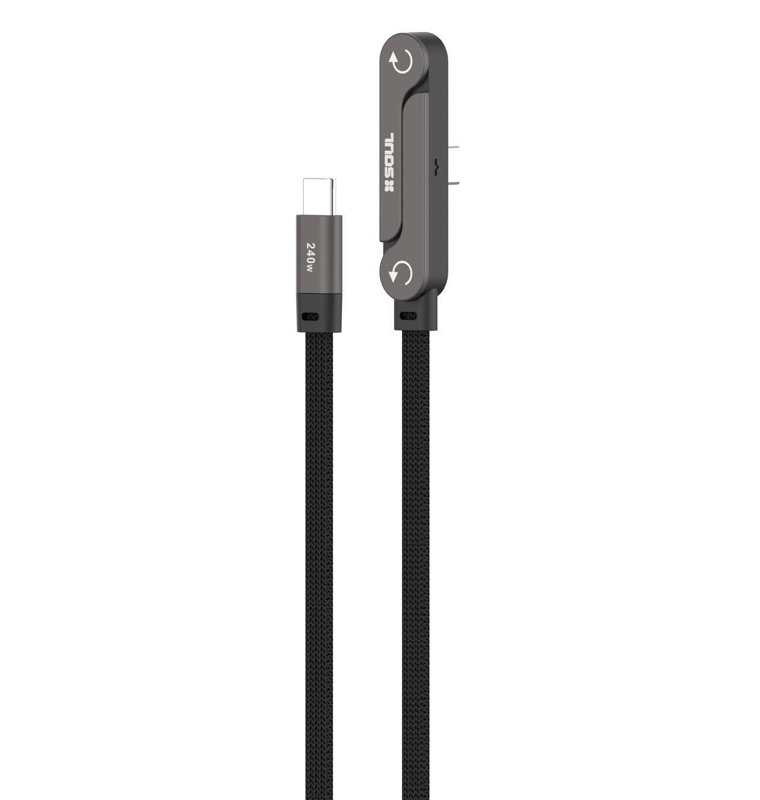 CABLE SOUL C/SOPORTE USB-C A USB-C 240W NEGRO