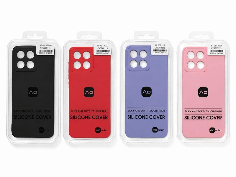 FUNDA SILICONE CASE COVER MOTOROLA G77 ROJO
