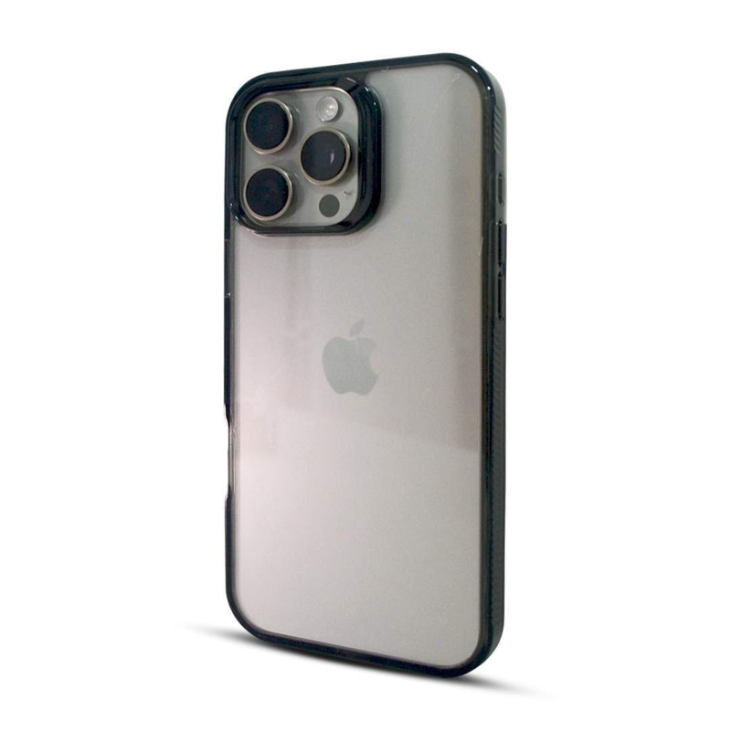 FUNDA SOUL CLEAR COLOR PREMIUM IPHONE 14 PRO NEGRO