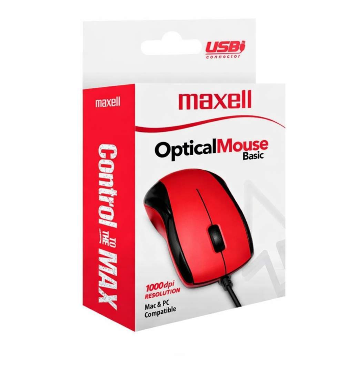 MOUSE MAXELL OPTICO MOWR-101 USB ROJO